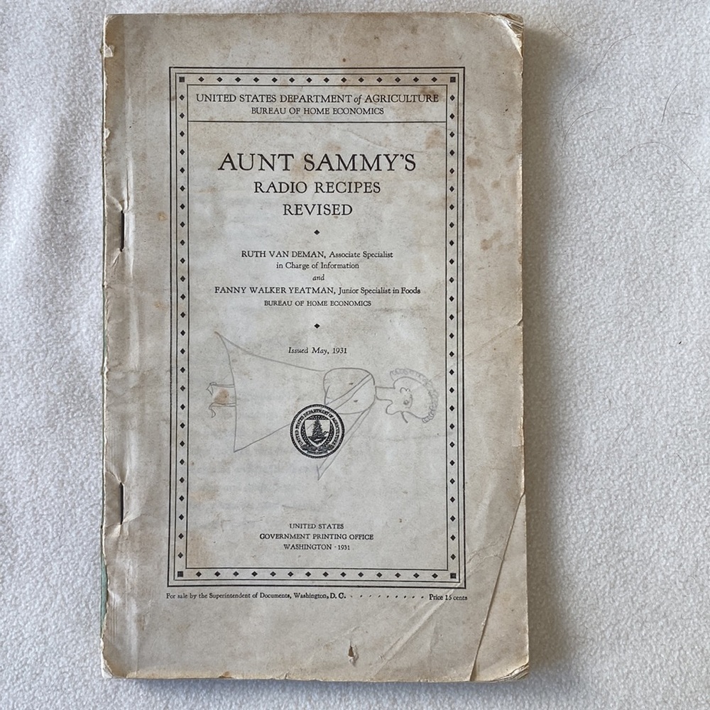 Aunt Sammy’s Radio Recipes Revised Booklet Vintage 1931